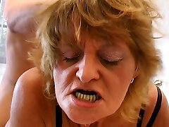 Creepy grannie offers her cunt for a young cock