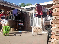 Wife smashing neigbor outdoor fucking