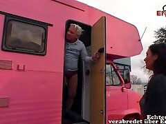 German dark-haired bitch fuck in car hooker