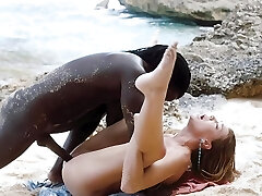 BLACKED BBC-goddess Kendra Sunderland takes on 3 huge cocks