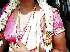 Car hookup, Episode -1, part -1, telugu dirty talks, indian telugu mind-blowing saree aunty with ranku mogudu.