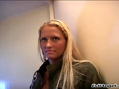 Tattooed ash-blonde with natural tits getting her assfucking inserted with toys