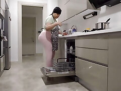 My dick got hard when I saw my stepmom's big booty.