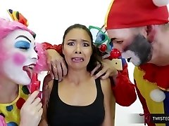 TwistedVisual.Com - Asian MILF Group-fucked and Dual Penetrated by Clowns