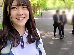 Cute Chinese pornographic star Akari Minase enjoys cock of her boyfriend after a long walk