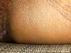 Hefty Dildo Inserted in Black Tight Asian Pussy