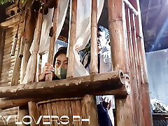 College-aged Year Old Pinay Student Having a Lot Of Fun With Her elderly man guard in school!