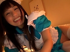 Tsubomi frolicking naughtily while wearing her cute maid costume