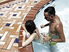 FOREIGN COUPLE CAUGHT Drilling IN THE WATER