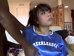 Asian teen May Lee Takes 2 Big Black Cocks