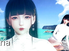 AI Shoujo Japanese hotty Aria in realistic 3 Dimensional animated 69 sex UNCENSORED