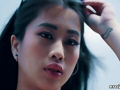Surfer guy fucks an asian cutie