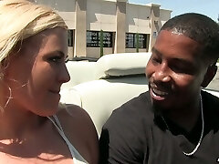 Sexy blonde Summer Day likes classic cars and big black cocks