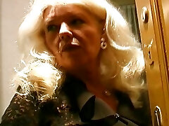 Old and huge-boobed German granny in stockings luvs making a cock cum