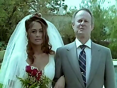 Stunning young white nymph in wedding dress having lesbian quickie