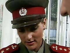 German policewoman pleasing a hard and loaded jizz-shotgun