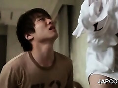 Cute asian maid showing butt upskirt seduces her boss