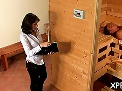 Angels widens broad to get her vagina licked and dildoded