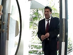 Sexy ash-blonde College Girl seduce older Acquaintance of Step Mom to Fuck