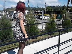 Short sundress black pantyhose