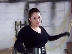 Uber-cute and Strict Mistress whipped slave