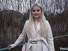 Public Agent Sizzling Blonde from California Sucks and Fucks a Huge European Cock