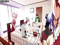 Censored video of a pinkish-haired girl in a sailor's uniform getting romped