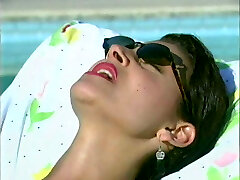Sexy lesbian hoes pussy fucking by the pool