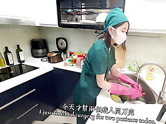 The nurse dame is inserted into her body from behind by the doctor and cums inwards the ass