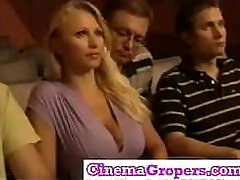 Nikita Valentin kneaded by many in the Cinema !!