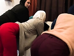 Muslim teen bride and her arab Besties pummel a BBC stripper