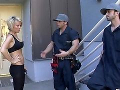 Gorgeous blond woman enjoys during MMF threesome - Kayla Synz