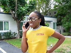 Black fuckslut Amari Anne has to suck a dick before getting pulverized