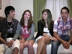 Spanish teen first-timer swingers