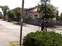 Kinky granny and hairy teenage in lez action