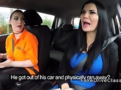 Huge ass lesbian eats driving examiner