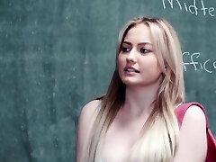 Student Britney gets plumbed using strap on