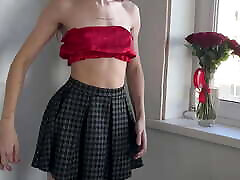 tease skirt and black little thong