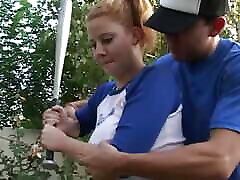 To Help awek mntok up for Injuring Him the Sporty Girls Give Him a Double Blowjob