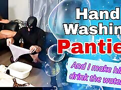 Slave Washes my Panties Femdom Servitude Real Homemade Amateur Female Domination Bondage BDSM