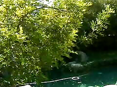 White dude eats and bangs latin chicks chick&039;s cunt in the yard