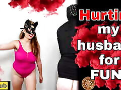 Hurting my Husband! Femdom Games Bondage Spanking Whipping Crop Cane wife creampied by stripper Female Domination Milf Stepmom