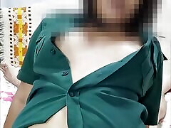 Creampie Fuck Thai student girl scout blowjob lick gangbang girlfriend gf vertical camera