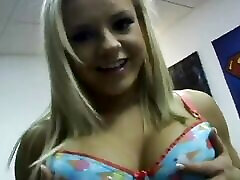 Busty young blond gets her cunt fucked indoors