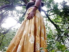 Sexy alone hot-desi-girl21 Bhabhi fulfills her desire for sex by revealing her boobs and pussy in the forest.