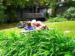 Hot blonde chick gives head, takes a hard cock and facial outdoors