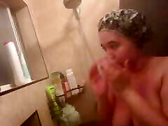 Taking a shower
