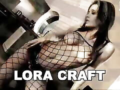 Lora Croft a whore with big tits and blonde hair gets her