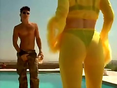 Older woman and pool boy scene