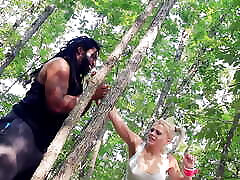 HD- Nadia giselle leone threesome gets face fucked hard int the woods by Don Whoe
